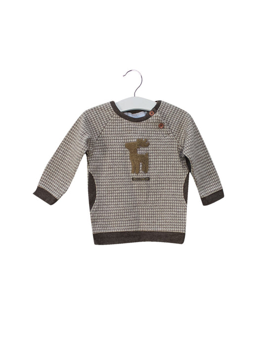 A Brown Crewneck Sweatshirts from Tartine et Chocolat in size 12-18M for boy. (Front View)