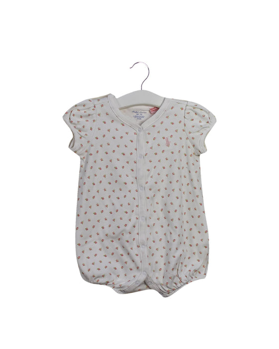 A Pink Short Sleeve Rompers from Ralph Lauren in size 3-6M for girl. (Front View)