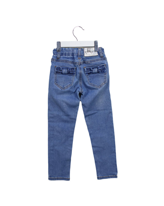 A Blue Jeggings from Monnalisa in size 4T for girl. (Back View)