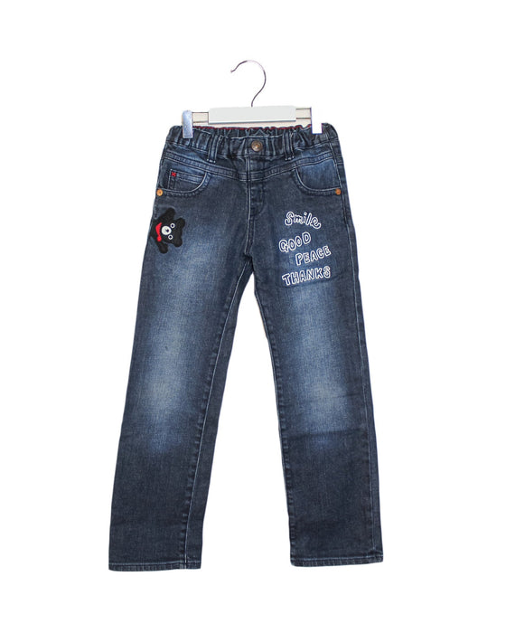 A Blue Jeans from Miki House in size 7Y for boy. (Front View)