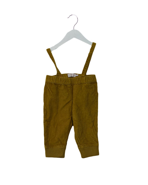 A Yellow Long Overalls from Tinycottons in size 3-6M for boy. (Front View)