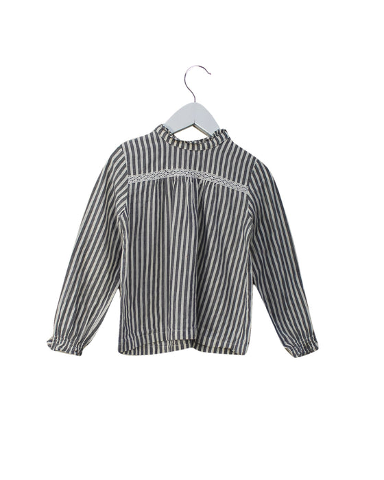 A Grey Long Sleeve Tops from Petite Lucette in size 4T for girl. (Front View)