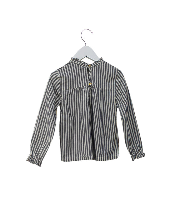 A Grey Long Sleeve Tops from Petite Lucette in size 4T for girl. (Back View)