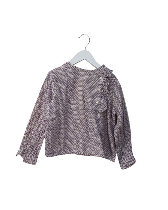 A Purple Long Sleeve Tops from Bonpoint in size 4T for girl. (Front View)
