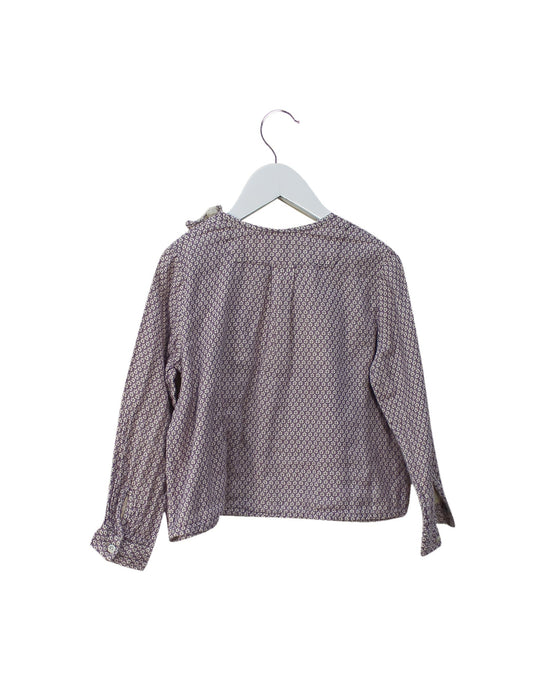 A Purple Long Sleeve Tops from Bonpoint in size 4T for girl. (Back View)