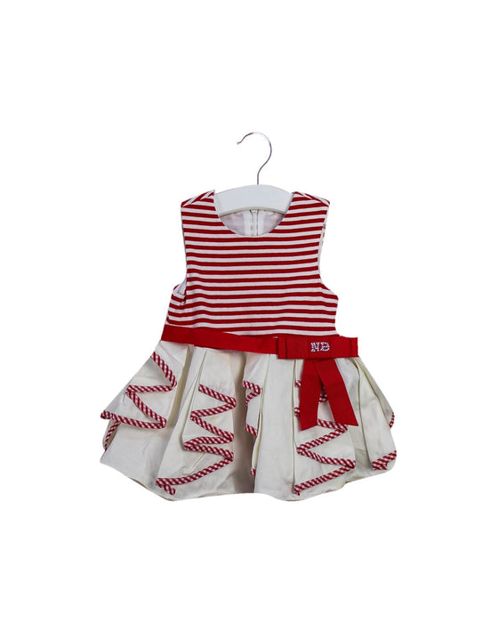 A Red Sleeveless Dresses from Nicholas & Bears in size 6-12M for girl. (Front View)