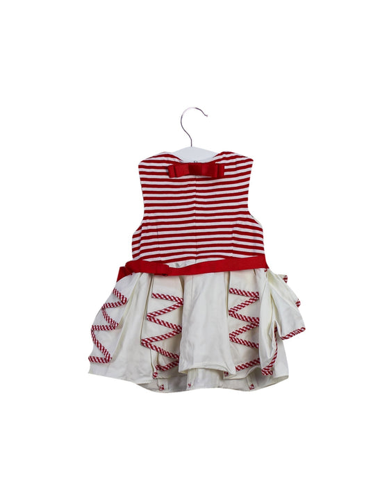 A Red Sleeveless Dresses from Nicholas & Bears in size 6-12M for girl. (Back View)