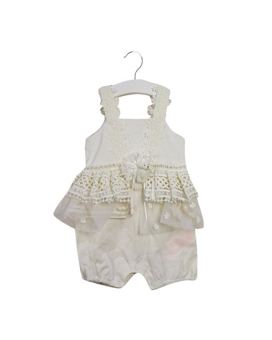A Ivory Sleeveless Jumpsuits from Nicholas & Bears in size 6-12M for girl. (Front View)