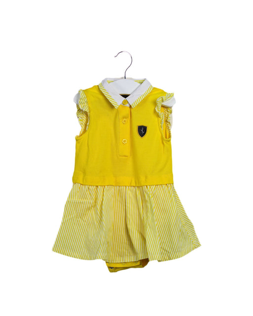 A Yellow Sleeveless Bodysuits from Ferrari in size 6-12M for girl. (Front View)
