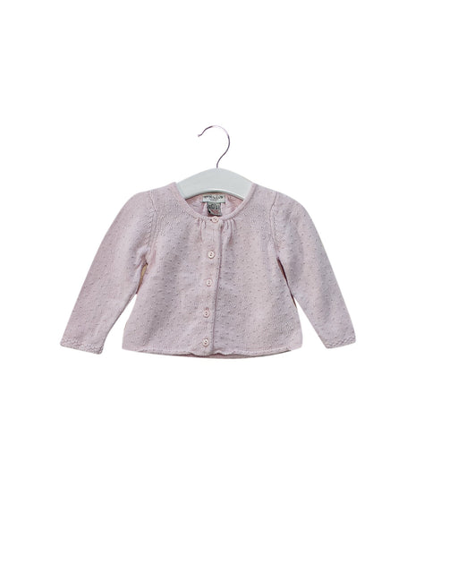 A Pink Cardigans from Cyrillus in size 6-12M for girl. (Front View)