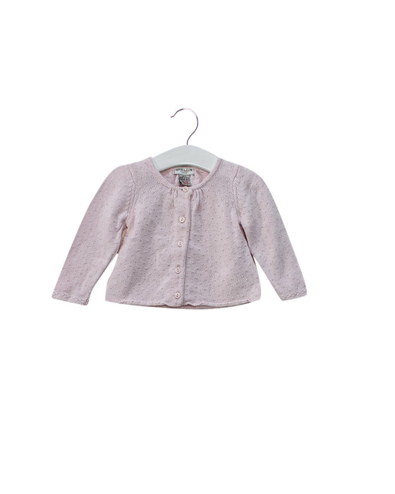 A Pink Cardigans from Cyrillus in size 6-12M for girl. (Front View)