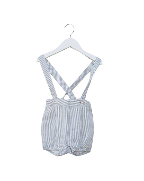 A Blue Overall Shorts from Pili Carrera in size 12-18M for girl. (Front View)
