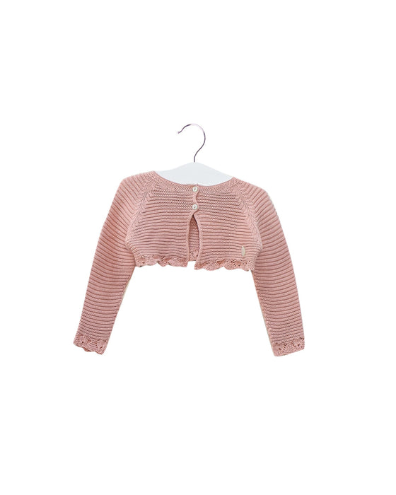 A Pink Cardigans from Pili Carrera in size 6-12M for girl. (Front View)