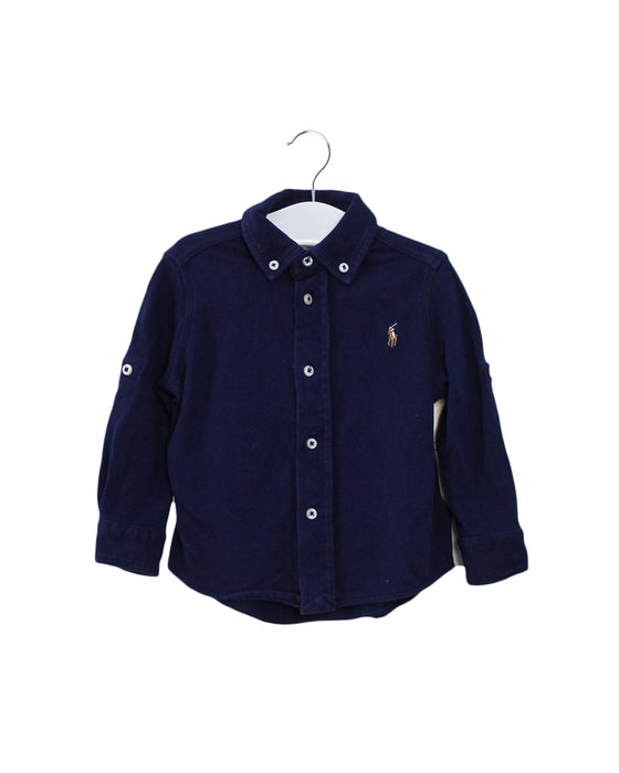 A Navy Shirts from Ralph Lauren in size 6-12M for girl. (Front View)