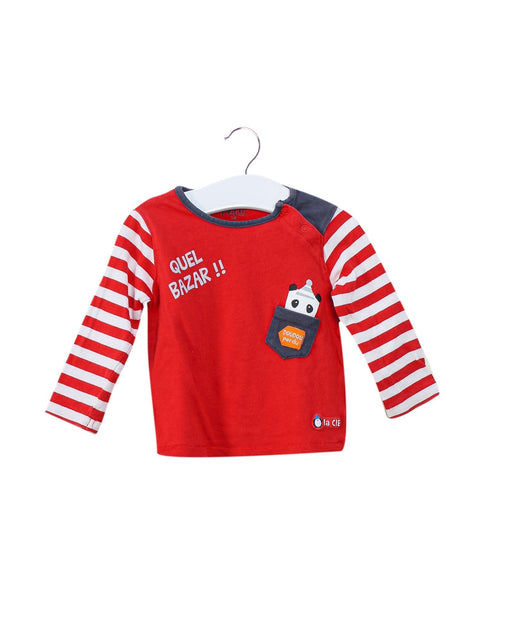 A Red Long Sleeve Tops from La Compagnie des Petits in size 12-18M for girl. (Front View)