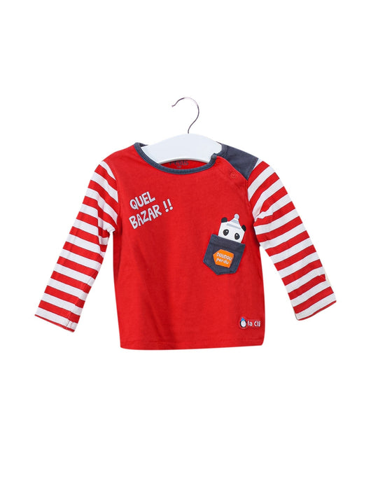 A Red Long Sleeve Tops from La Compagnie des Petits in size 12-18M for girl. (Front View)
