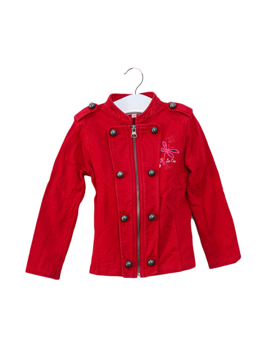 A Red Lightweight Jackets from La Compagnie des Petits in size 3T for girl. (Front View)