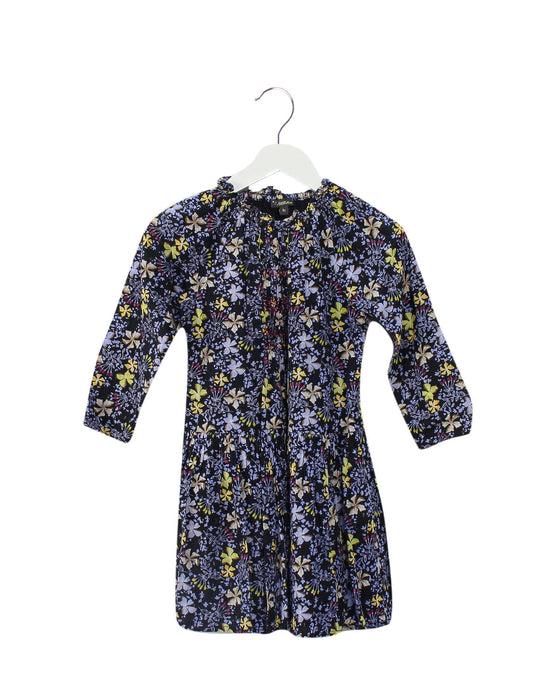 A Navy Long Sleeve Dresses from Velveteen in size 4T for girl. (Front View)