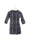 A Navy Long Sleeve Dresses from Velveteen in size 4T for girl. (Front View)