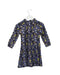 A Navy Long Sleeve Dresses from Velveteen in size 4T for girl. (Back View)
