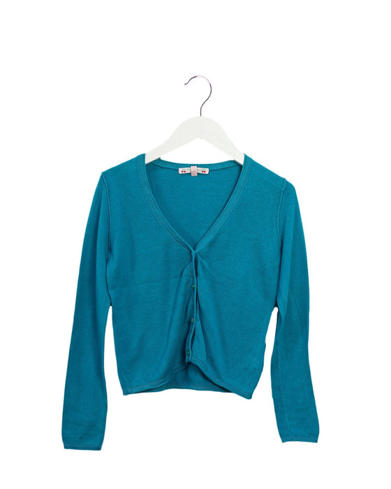 A Teal Cardigans from Bonpoint in size 8Y for girl. (Front View)