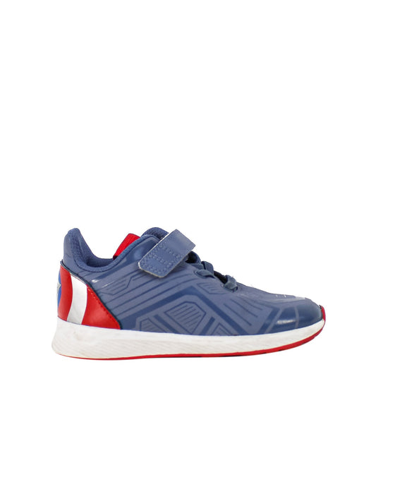 A Blue Sneakers from Adidas in size 4T for girl. (Back View)