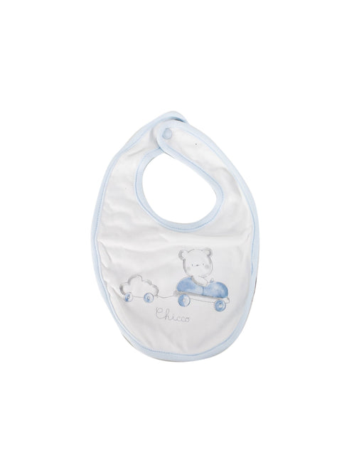 A White Bibs from Chicco in size Newborn for boy. (Front View)