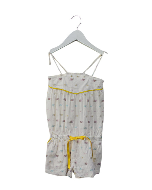 A White Sleeveless Rompers from Excuse My French in size 4T for girl. (Front View)