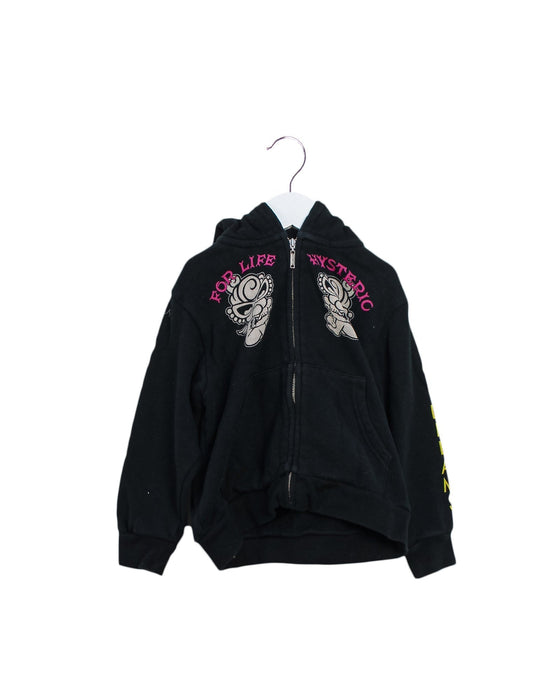 A Black Zippered Sweatshirts from Hysteric Mini in size 2T for girl. (Front View)