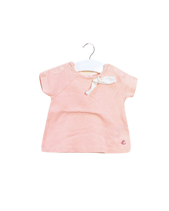 A White Short Sleeve T Shirts from Petit Bateau in size 3-6M for girl. (Front View)