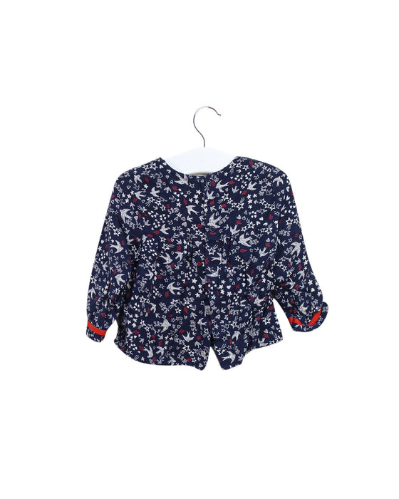 A Navy Long Sleeve Tops from IKKS in size 6-12M for girl. (Back View)