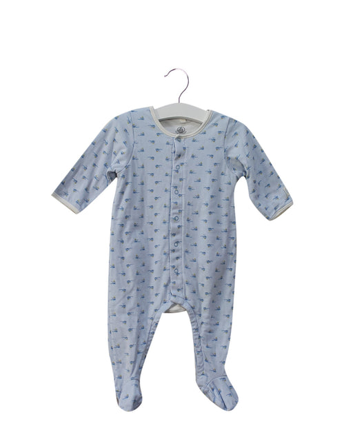 A Blue Onesies from Petit Bateau in size 3-6M for girl. (Front View)