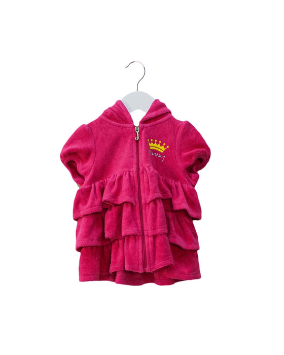 A Pink Zippered Sweatshirts from Juicy Couture in size 12-18M for girl. (Front View)