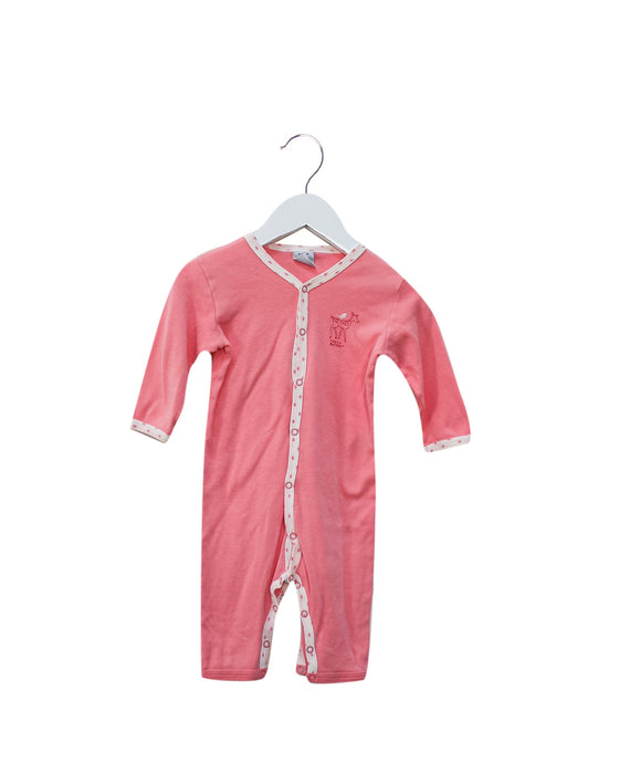A Pink Long Sleeve Jumpsuits from Petit Bateau in size 3-6M for girl. (Front View)