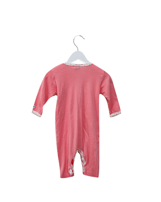 A Pink Long Sleeve Jumpsuits from Petit Bateau in size 3-6M for girl. (Back View)