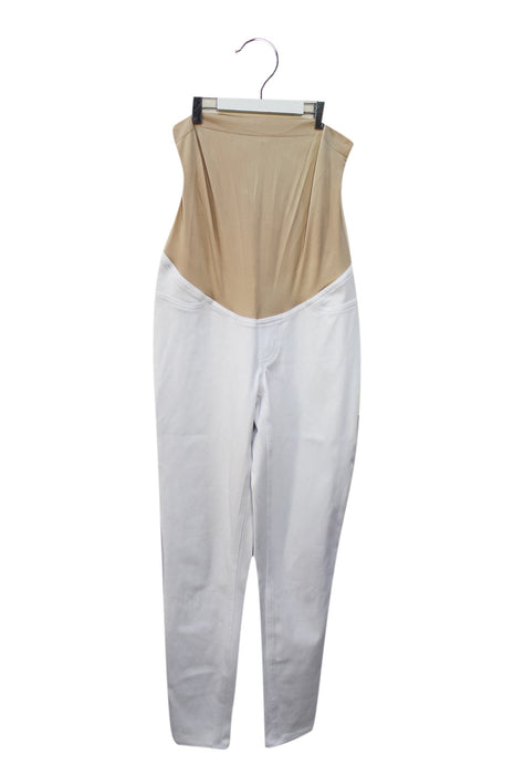 A White Casual Pants from Spanx in size L for maternity. (Front View)