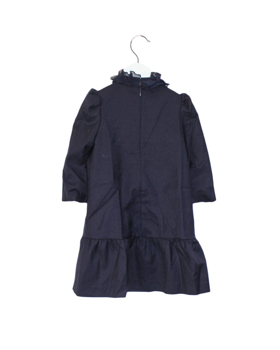 A Navy Long Sleeve Dresses from Nicholas & Bears in size 4T for girl. (Back View)