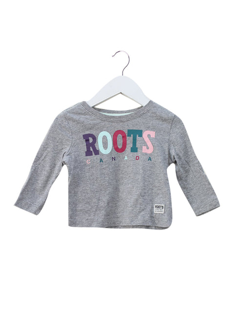 A Grey Long Sleeve Tops from Roots in size 3-6M for neutral. (Front View)