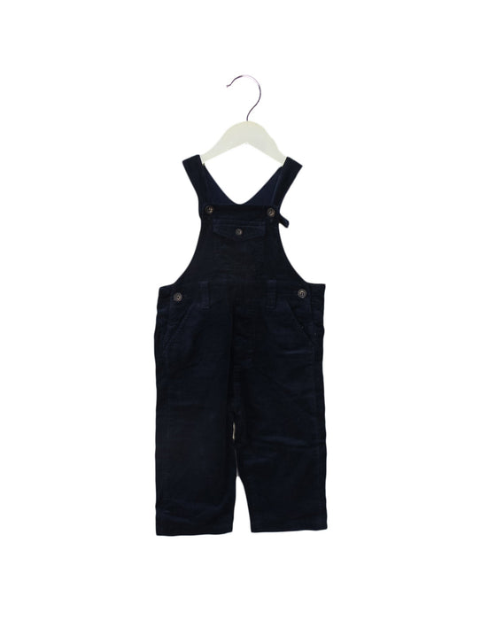A Navy Long Overalls from babycottons. in size 6-12M for boy. (Front View)