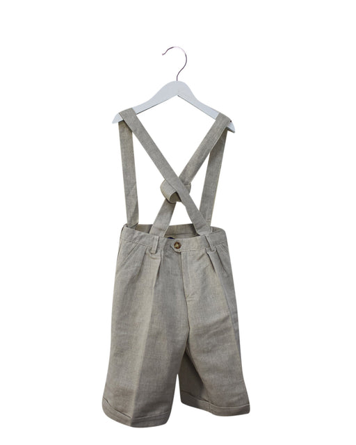 A Ivory Long Overalls from Cyrillus in size 6T for boy. (Front View)