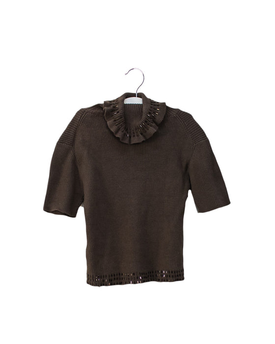 A Brown Knit Sweaters from Lili Gaufrette in size 6T for girl. (Front View)