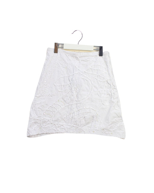 A White Mid Skirts from DKNY in size 5T for girl. (Front View)