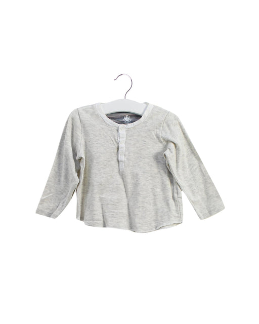 A Grey Long Sleeve Tops from Petit Bateau in size 12-18M for girl. (Front View)