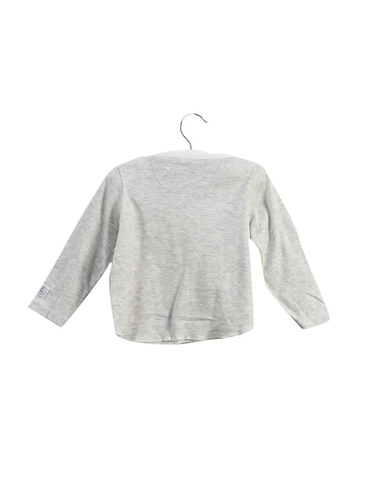 A Grey Long Sleeve Tops from Petit Bateau in size 12-18M for girl. (Back View)