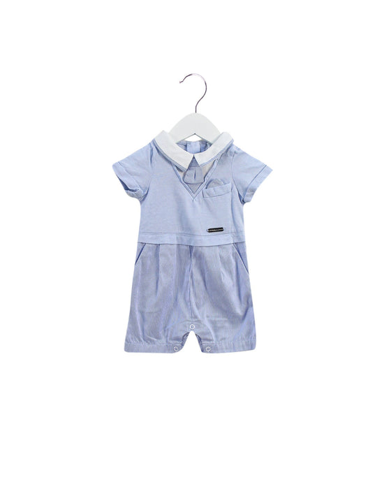 A Blue Short Sleeve Rompers from Nicholas & Bears in size 0-3M for boy. (Front View)