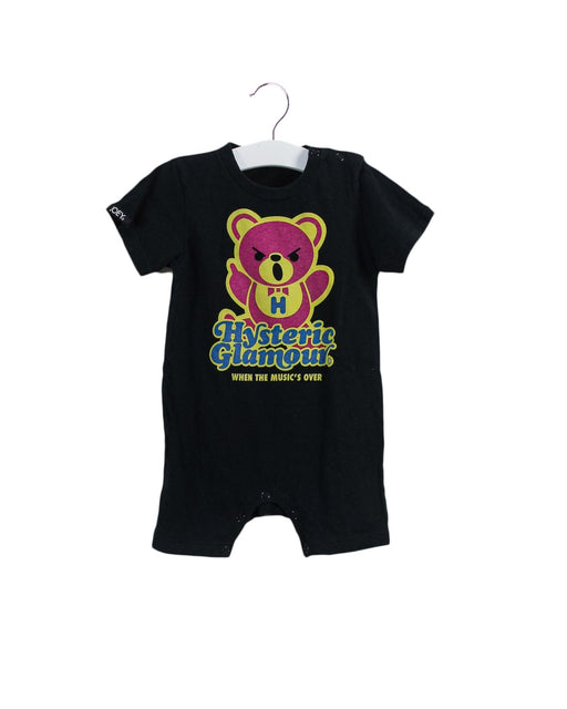 A Black Short Sleeve Rompers from Joey Hysteric in size 3-6M for girl. (Front View)