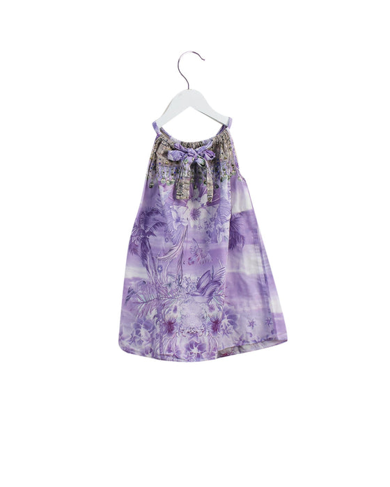 A Purple Sleeveless Dresses from Camilla in size 4T for girl. (Back View)