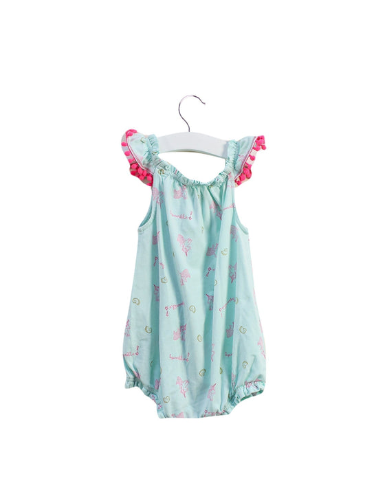 A Green Sleeveless Bodysuits from Egg by Susan Lazar in size 6-12M for girl. (Back View)