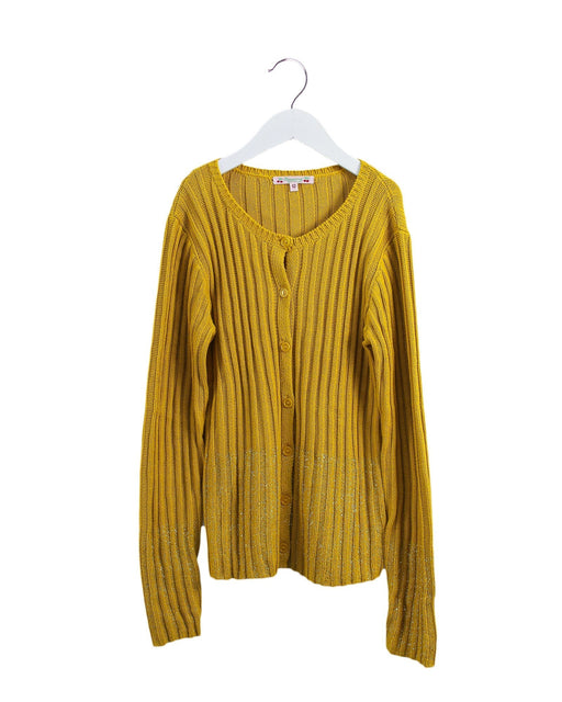 A Yellow Cardigans from Bonpoint in size 12Y for girl. (Front View)