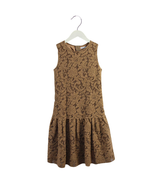 A Brown Sleeveless Dresses from Dolce & Gabbana in size 9Y for girl. (Front View)